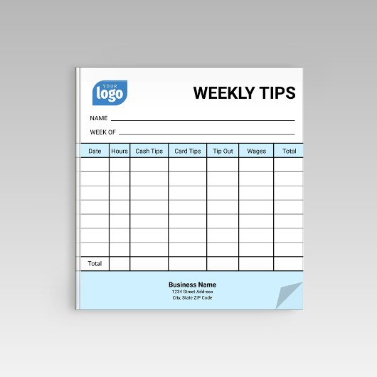 Restaurant Weekly Mini Tips Tracker Notepad Notitieblok