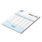 Restaurant Wekelijkse Fooi Tips Tracker Notitieblo Notitieblok (Linkerzijde)