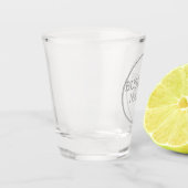 Restaurant White Faux Engraved Lettering Shot Glas (Links)