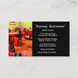 Restaurant Zakelijke Kaart Visitekaartje