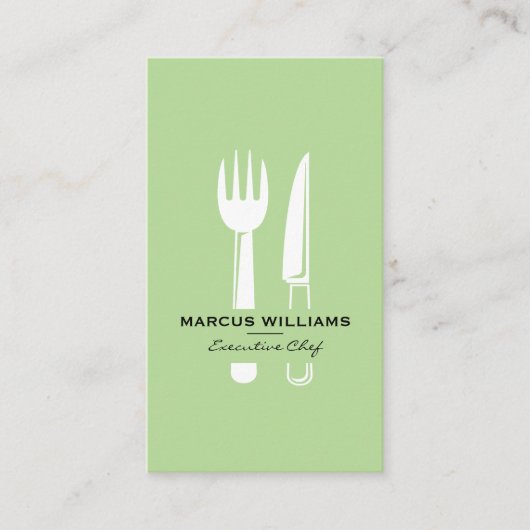 Restaurant Zilverwerk / Mint Green Visitekaartje (Voorkant)