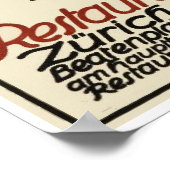 restaurant Zurich Adverteren Art Deco Poster (Hoek)