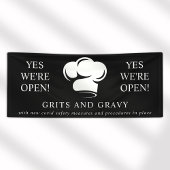 Restaurant Zwart Wit Chef Pet Business Spandoek