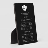 Restaurant Zwart Witte Chefs Hoed Menu Prijs Fotoplaat (Zijkant)