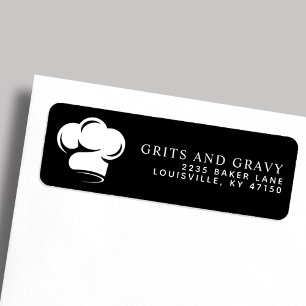 Restaurant Zwart Witte Chefs Hoed Retouradres Etiket