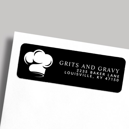 Restaurant Zwart Witte Chefs Hoed Retouradres Etiket