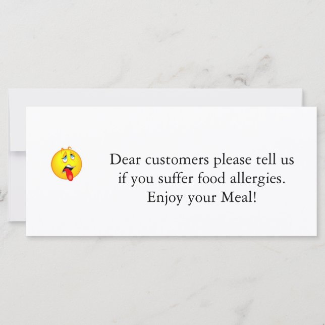 Restaurantallergie Notice v2.0 (Voorkant)