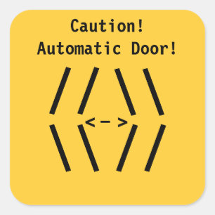 Restaurantbenodigdheden! Let op! Automatische deu Vierkante Sticker