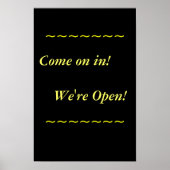 Restaurantbenodigdheden, Open Sign, Black en Gold Poster (Voorkant)