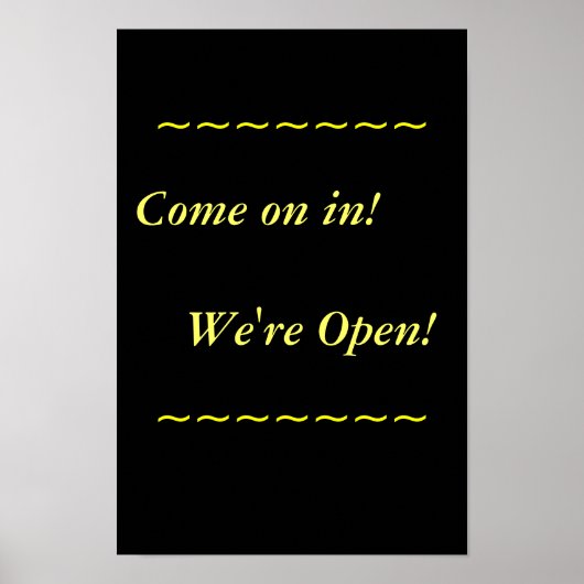 Restaurantbenodigdheden, Open Sign, Black en Gold Poster (Voorkant)