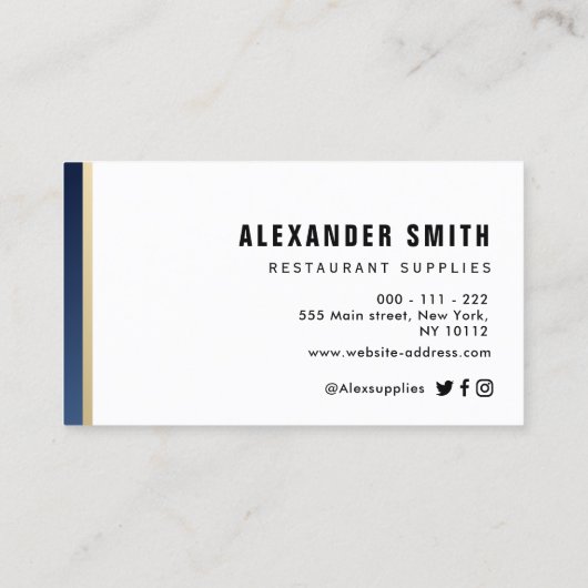 restaurantbenodigdheden voor blauwhelmen visitekaartje (Achterkant)