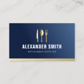 restaurantbenodigdheden voor blauwhelmen visitekaartje (Voorkant)