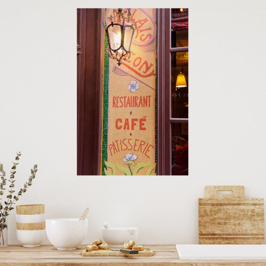 Restaurantbordje, Parijs, Frankrijk Poster (Keuken)