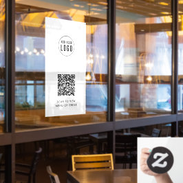 Restaurantcafé Voeg Logo en Uw QR-code van de Webs Raamsticker