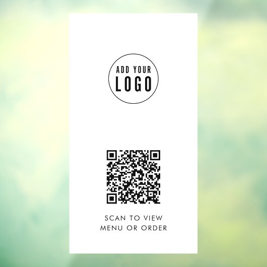 Restaurantcafé Voeg Logo en Uw QR-code van de Webs Raamsticker (Vel 3)