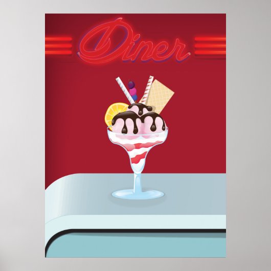 Restaurante de ijs vintage diner poster (Voorkant)