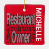 Restauranteigenaar Extraordinaire CUSTOM Keramisch Ornament (Achterkant)