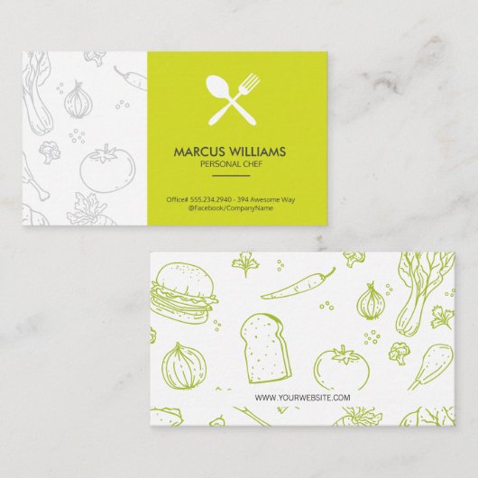 Restaurantgereedschap | Uitvoerend Chef Visitekaartje (Voorkant / Achterkant)