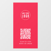 Restaurantkoffie Logo en QR Code Aangepaste kleur  Raamsticker (Vel)