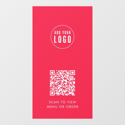 Restaurantkoffie Logo en QR Code Aangepaste kleur  Raamsticker (Vel)