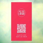 Restaurantkoffie Logo en QR Code Aangepaste kleur  Raamsticker (Vel 3)