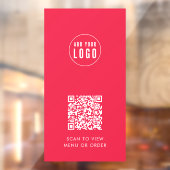 Restaurantkoffie Logo en QR Code Aangepaste kleur  Raamsticker (Vel 2)
