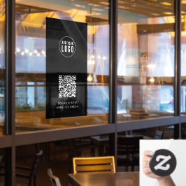 Restaurantkoffie Logo en QR Code Aangepaste kleur  Raamsticker