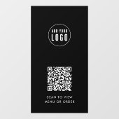Restaurantkoffie Logo en QR Code Aangepaste kleur Raamsticker (Vel)