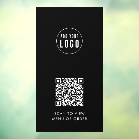 Restaurantkoffie Logo en QR Code Aangepaste kleur Raamsticker (Vel 3)