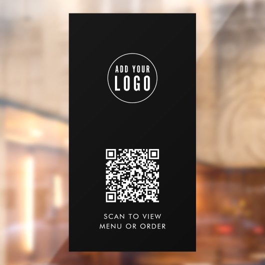 Restaurantkoffie Logo en QR Code Aangepaste kleur Raamsticker (Vel 2)