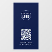 Restaurantkoffie Logo en QR Code Aangepaste kleur  Raamsticker (Vel)