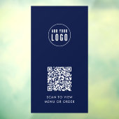 Restaurantkoffie Logo en QR Code Aangepaste kleur  Raamsticker (Vel 3)