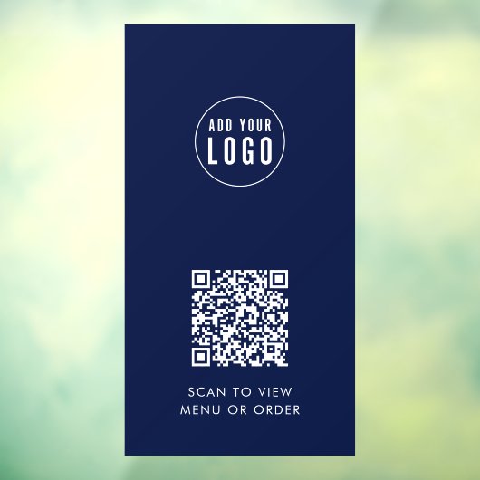 Restaurantkoffie Logo en QR Code Aangepaste kleur  Raamsticker (Vel 3)