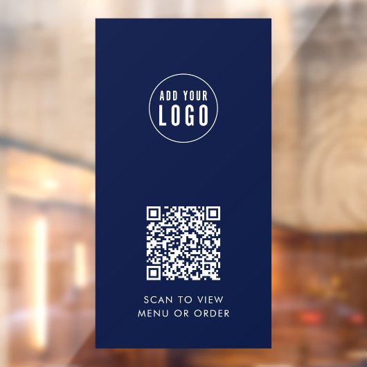 Restaurantkoffie Logo en QR Code Aangepaste kleur  Raamsticker (Vel 2)