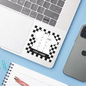 Restaurantkop Chef White Tunic Checkered Squares Sticker (Laptop met iPhone)