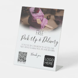 Restaurantlevering QR-code Pedestal Sign Reclamebord Met Voetstuk