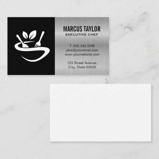 Restaurantlogo | Metaalachtig Visitekaartje (Voorkant / Achterkant)