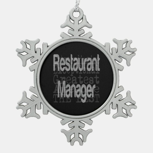 Restaurantmanager Extraordinaire Tin Sneeuwvlok Ornament (Voorkant)
