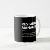 Restaurantmanagers en chef-kok grappige definitie koffiemok (Voorkant rechts)