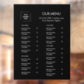 Restaurantmenu | Aangepast zwart logocafe Raamsticker (Vel 2)