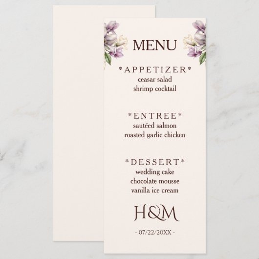 Restaurantmenu Menu (Voorkant / Achterkant)