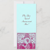 RESTAURANTMENU MONOGRAM Roze Wit Diner,Brunch Kaart (Achterkant)
