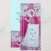 RESTAURANTMENU MONOGRAM Roze Wit Diner,Brunch Kaart (Voorkant / Achterkant)