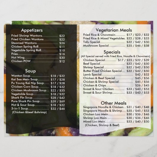 Restaurantmenubrochure (Achterkant)