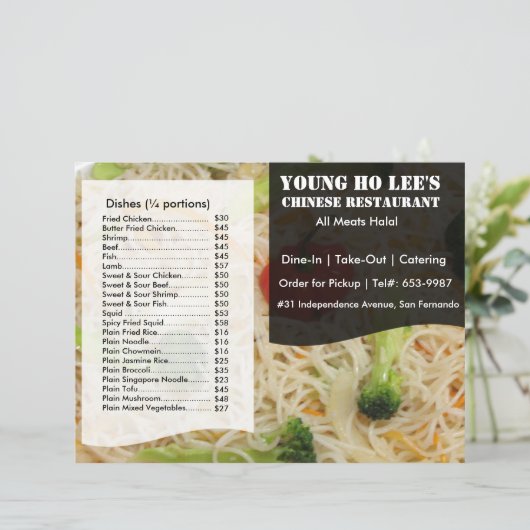 Restaurantmenubrochure (Staand voorkant)