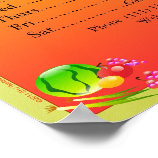 Restaurantproducten Open Sign Sunnyside Poster (Hoek)