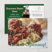  restaurantpromotie. Verzendkosten Aankondigingskaart (Voorkant / Achterkant)