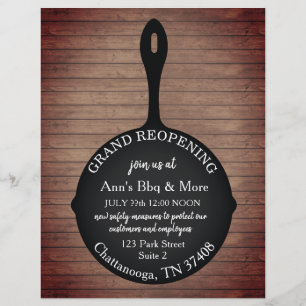 Restaurants die Skillet Wood heropenen Flyer