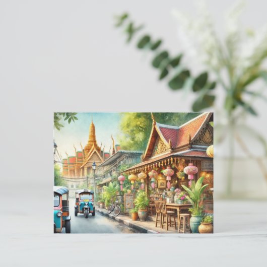 Restaurants in de buurt van Bangkok Thailand Grand Briefkaart (Staand voorkant)
