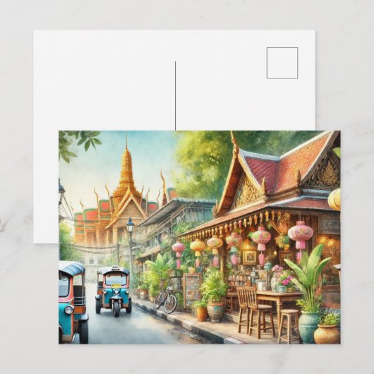 Restaurants in de buurt van Bangkok Thailand Grand Briefkaart (Voorkant / Achterkant)